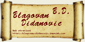 Blagovan Didanović vizit kartica